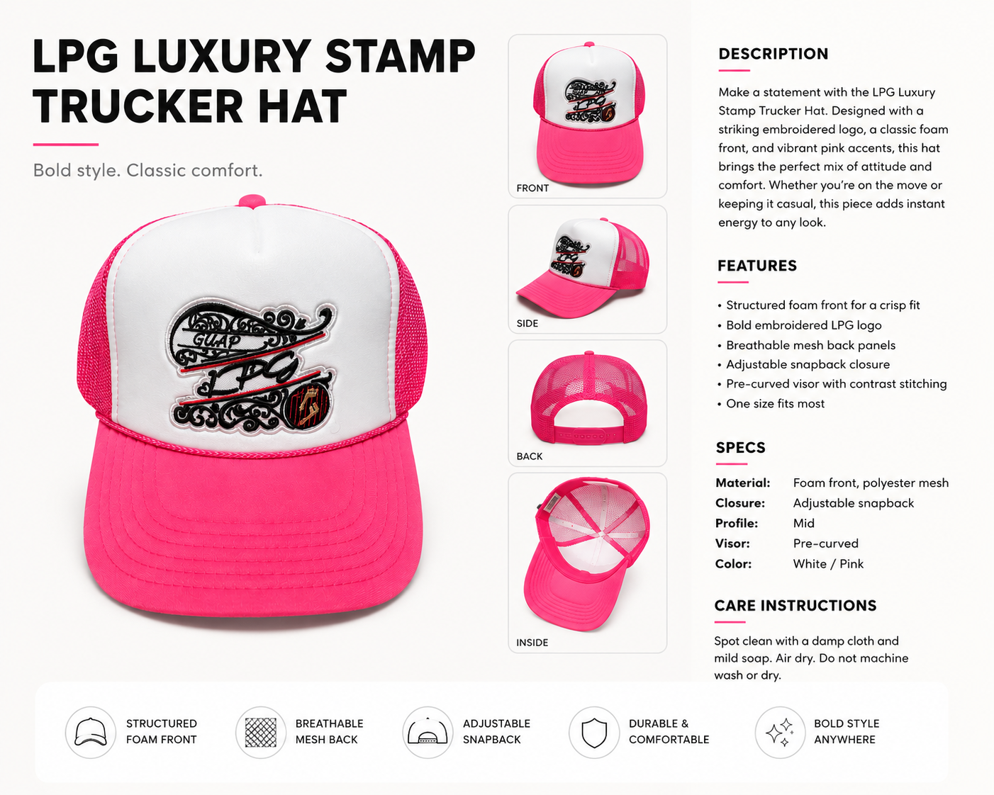 LPG Luxury Stamped Trucker Hats