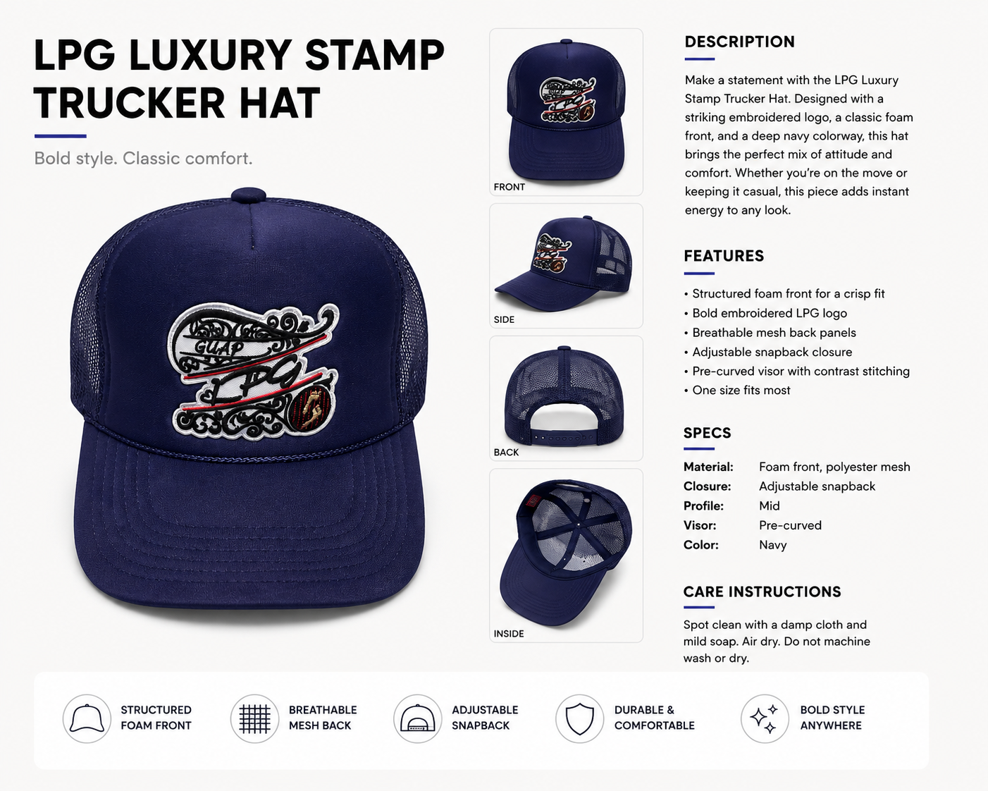 LPG Luxury Stamped Trucker Hats