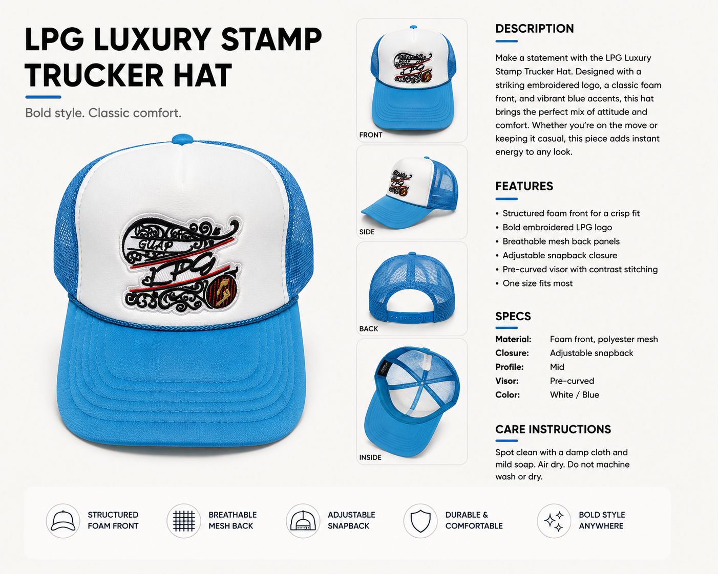 LPG Luxury Stamped Trucker Hats