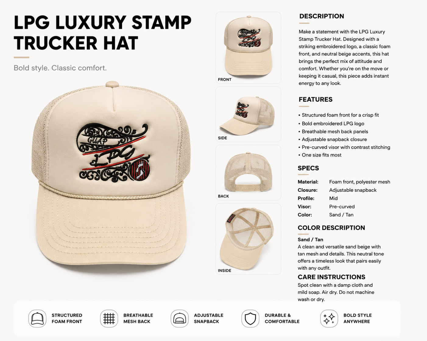 LPG Luxury Stamped Trucker Hats
